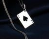 14 k solid gold ace of spades poker pendant - silver ace of