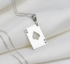 14 k solid gold ace of spades poker pendant - silver ace of