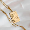 Lovers tarot card necklace - tarot reading rectangl