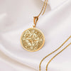 Silver ocean compass necklace - scope charm pendant - person