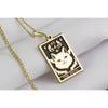 14 k solid gold the devil tarot necklace - the devil silver