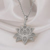 Lotus necklace - rose gold - silver lotus pendant -