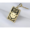14 k solid gold the devil tarot necklace - the devil silver