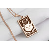 14 k solid gold the devil tarot necklace - the devil silver