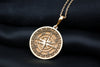 Compass necklace - scope silver charm pendant - per