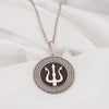 Poseidon necklace - silver trident charm pendant -