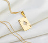 14 k solid gold ace of spades poker pendant - silver ace of
