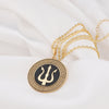 Poseidon necklace - silver trident charm pendant -