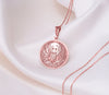 Fox charm necklace - kitsune fox silver pendant - p