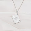 14 k solid gold ace of heart necklace - silver ace of hearts