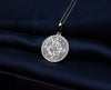 Silver ocean compass necklace - scope charm pendant - person