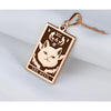 14 k solid gold the devil tarot necklace - the devil silver