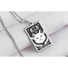 14 k solid gold the devil tarot necklace - the devil silver