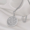Vegvisir compass necklace - silver viking compass p
