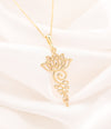 Lotus necklace - meditation necklace - silver lotus