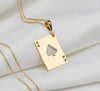 14 k solid gold ace of spades poker pendant - silver ace of