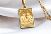 14 k solid two of pentacles tarot card necklace - two of pen