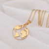World map necklace - silver globetrotter necklace -