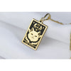 14 k solid gold the devil tarot necklace - the devil silver