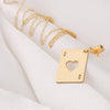 14 k solid gold ace of heart necklace - silver ace of hearts