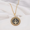 Poseidon necklace - silver trident charm pendant -