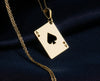 14 k solid gold ace of spades poker pendant - silver ace of