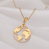 World map necklace - silver globetrotter necklace -