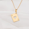 14 k solid gold ace of heart necklace - silver ace of hearts