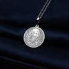 Fox charm necklace - kitsune fox silver pendant - p