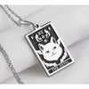 14 k solid gold the devil tarot necklace - the devil silver