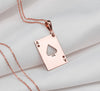 14 k solid gold ace of spades poker pendant - silver ace of