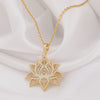 Lotus necklace - rose gold - silver lotus pendant -